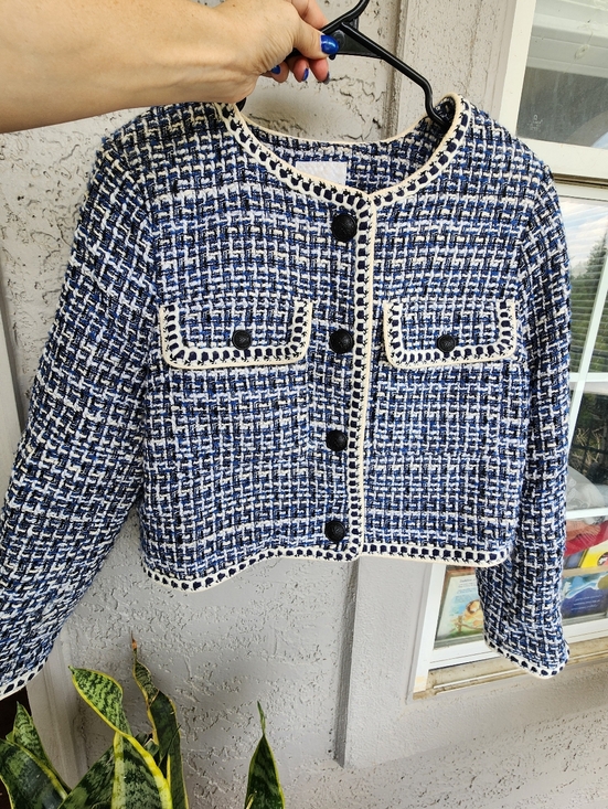 Christian Lacroix Jackets & Blazers - Christian Lacroix Classic Navy & White Tweed Cropped Jacket $800 MSRP